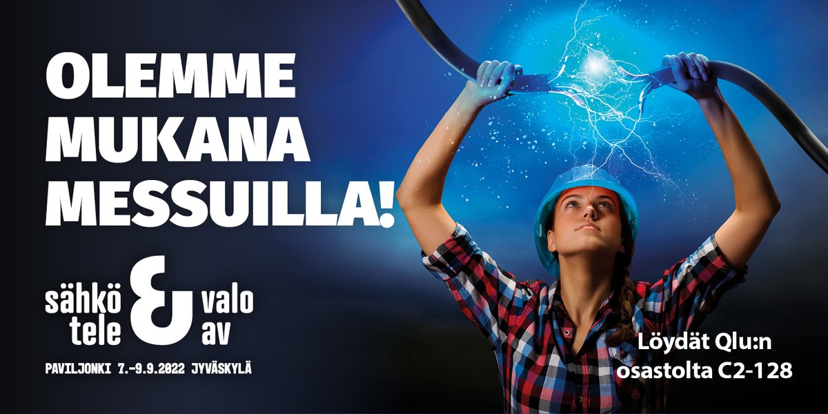 qluinc's tweet photo. Olemme Jyväskylässä Sähkö Valo Tele AV -messuilla 7.–9.9.2022!
Tule messuosastollemme kuuntelemaan, miten toteutat kuuloesteettömyyden kustannustehokkaasti ja säännösten mukaisesti. #qlu #yhteiskunnallinenyritys #kuuloesteettömyys #induktiosilmukkajärjestelmät #sähkövaloteleav https://t.co/o0iPgkKuyX