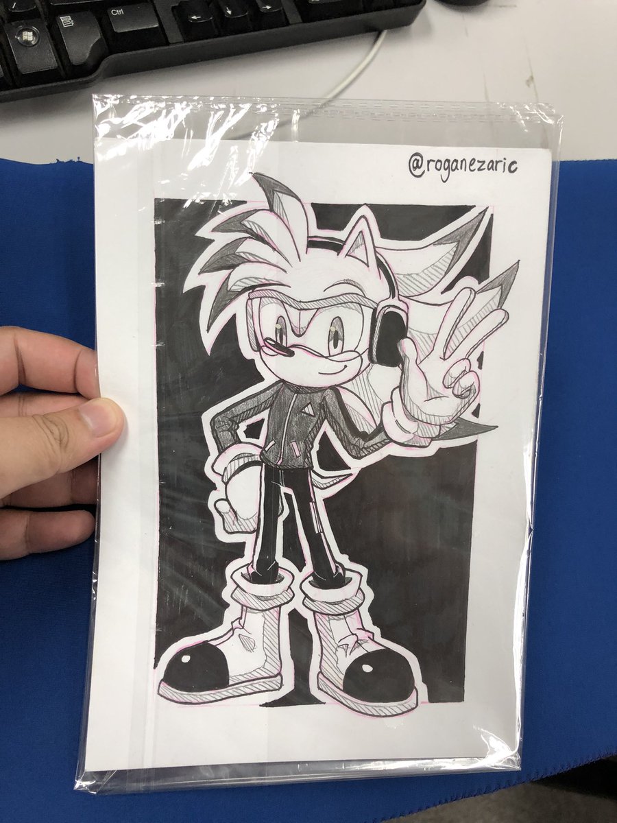 SonicHacki's tweet photo. Artwork I got by roganezaric on twitter done at #animangaki2022 https://t.co/sgaCk1rUUt