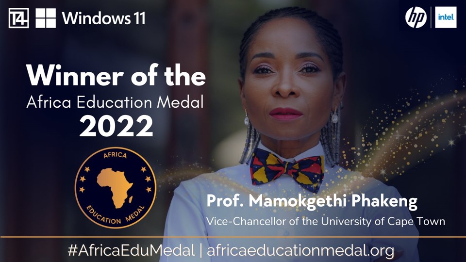 UCTpostgrads's tweet photo. Our VC @FabAcademic has won the inaugural Africa Education Medal! This new award, founded by @T4EduC &amp; @HP, recognises @UCT_VC for her impact, leadership, and advocacy in the field of #AfricanEducation! #AfricaEduMedal https://t.co/TM37Rzd0tu