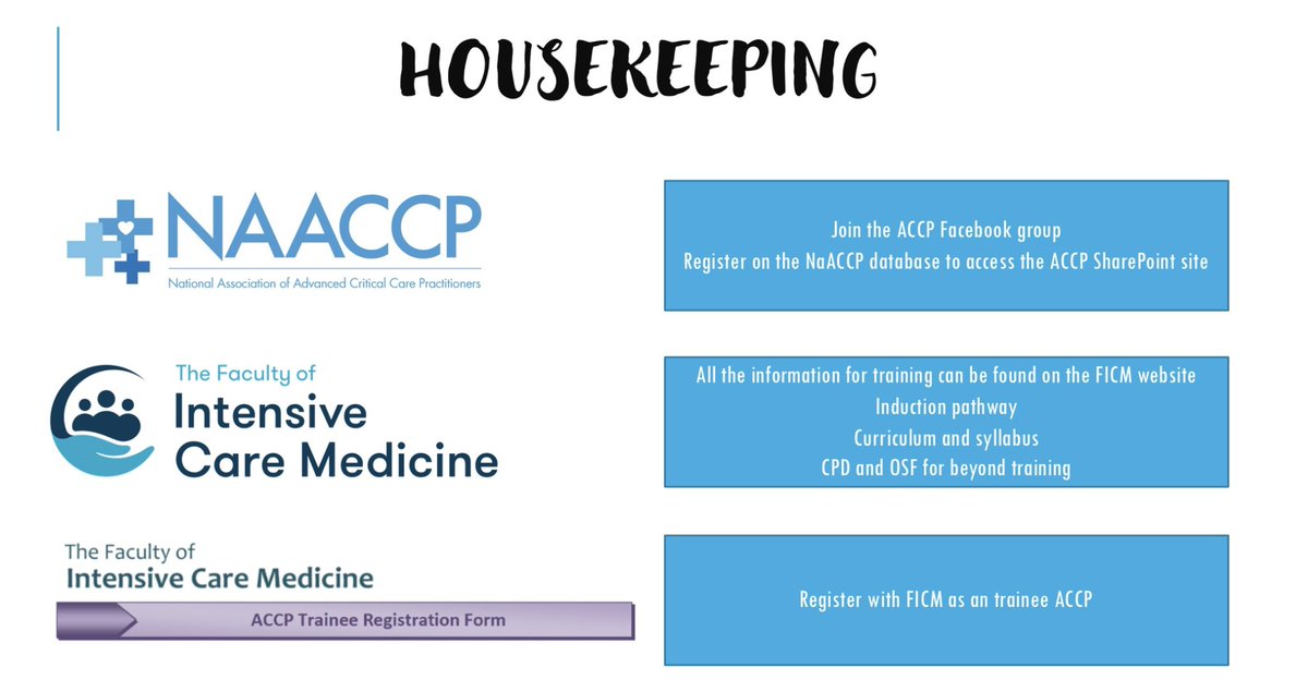 lucyhalpin1's tweet image. ⭐️Top tips for trainee ACCPs⭐️

✨Network.. join the #ACCP community through Facebook and get involved

✨Register.. register with the NaACCP to access the Sharepoint site &amp;amp; FICM as a trainee  

✨Resources.. access all the key info for training through @FICMNews site