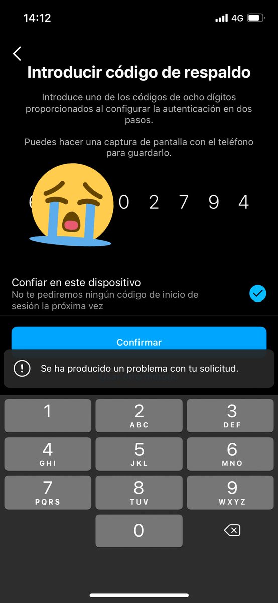 Pamorcas's tweet photo. #instagramdown 

A alguien le pasa igual que a mi y no le deja entrar en instagram ? https://t.co/s3jdeDNUZ2