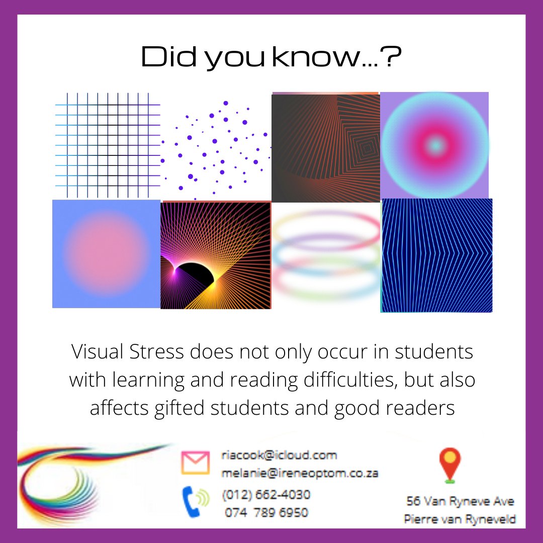 visual_stress's tweet photo. Do you struggle through your studies?
You might suffer from visual stress.

#visualstress #visualstresssyndrome #visualdiscomfort #visualscreening #selftest #reading #readingdifficulty #difficulttoread #perceptualdistortions #migraine #autism #autismsupport #dyslexia https://t.co/6tGlsIsqJG