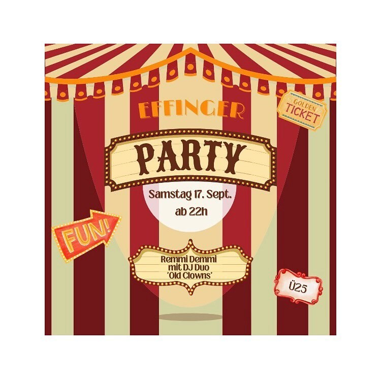 Lust auf eine grosse Party? 🥳 

Am 17. September gibt es bei uns im Effinger eine tolle Zirkus-Party 🎪🎠 

Türöffnung ab 22h. Weitere Infos folgen noch.

#effinger #effingerbern #partytime #effingerparty #zirkus #mottoparty #party #ü25 instagr.am/p/CiHppL8K1Yj/