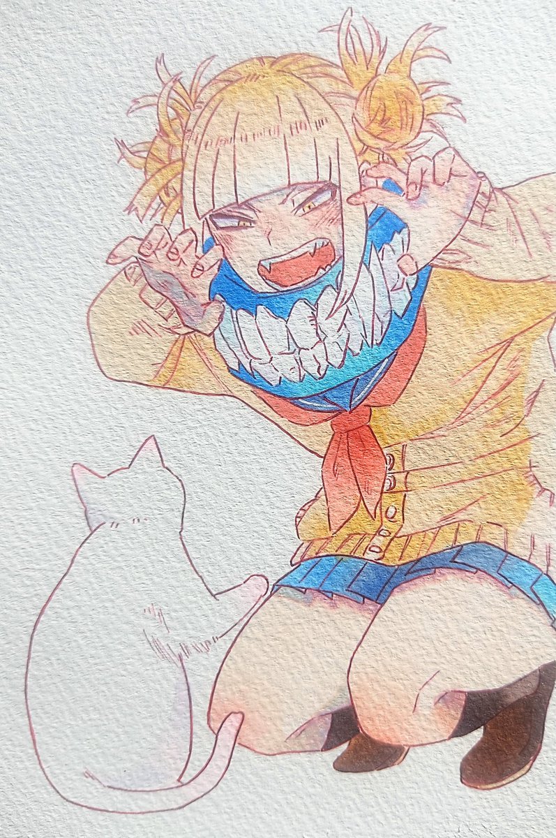 個人的に色合いが好きすぎた🫶💕︎
トガちゃんかあいいねぇ！！
 #模写  #僕のヒーローアカデミア