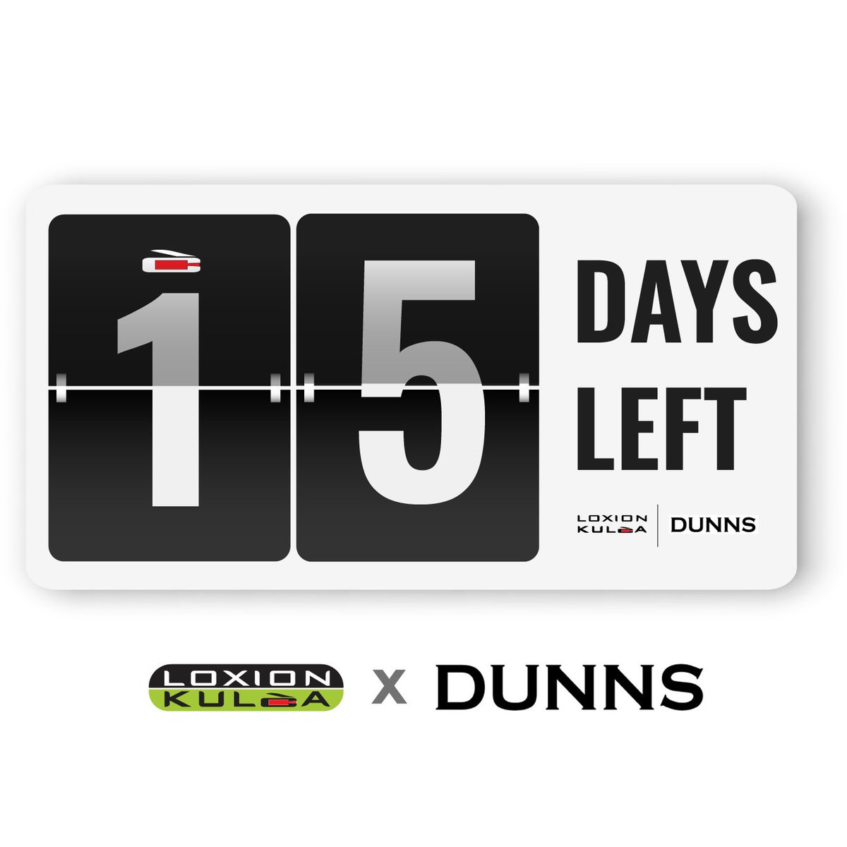 loxionKULcA's tweet photo. 𝟭𝟱 𝗗𝗔𝗬𝗦 𝗟𝗘𝗙𝗧
To this exciting PARTNERSHIP with DUNNS. The journey has began - counting down to a NEW shopping experience. TAKING BACK THE STREETS in 15 days.
#TakingBackTheStreets #15DaysLeft #LoxionKulcaxDunns #Dunns #NewShoppingExperience #CountDown #LK99 #Est99 https://t.co/osQL0SMuHS