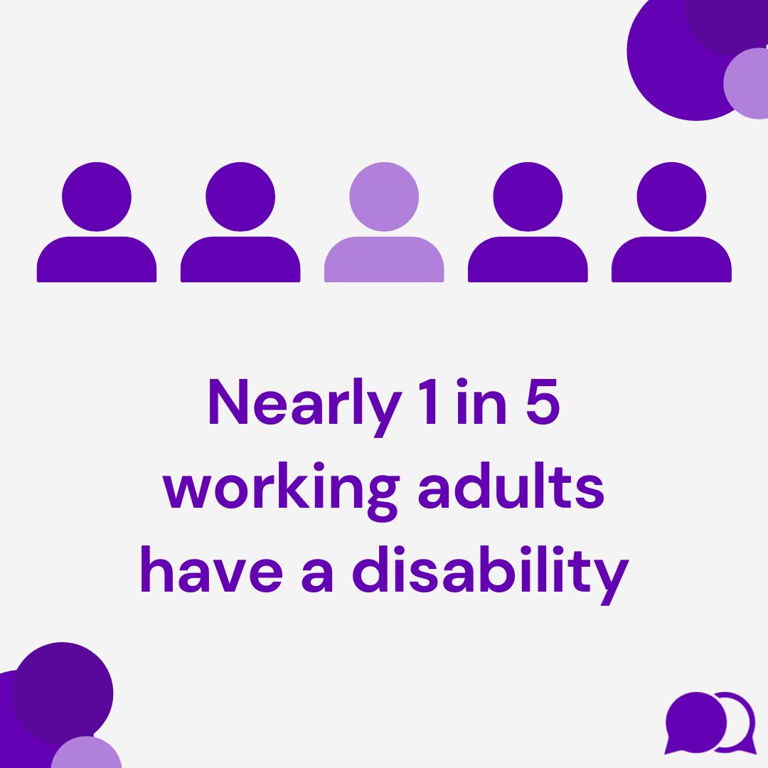 Nearly 1 out of 5 working adults have a disability.

$8 Trillion the #PurplePound is worth currently - this is the spending power of disabled people and their families.