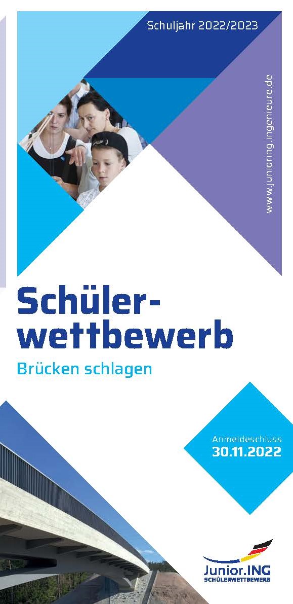 BIngKonline's tweet photo. Neuer #Schülerwettbewerb #JuniorING d. #Ingenieurkammern ist gestartet! Ab sofort sind wieder kreative Nachwuchstalente aufgerufen, sich zu beteiligen! Das diesjährige Motto lautet: #Brücken schlagen. #MINT #Zukunft @komm_mach_mint
 @klischee_frei ➡️ https://t.co/JxdswNuI22 https://t.co/FCTJ5OgTHz