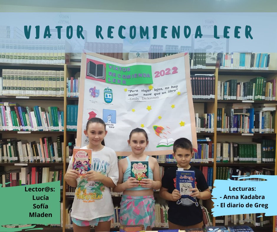 👨‍👩‍👧👨‍👩‍👧‍👦La familia Kostov-Villegas, sigue disfrutando al máximo de las lecturas infantiles de nuestra Biblioteca.

📗📘¿Y tu? ¿Qué libros nos recomiendas leer de nuestra biblioteca?

#ViatorRecomiendaLeer
<a href="/ManuelJAlcalde/">Manuel Jesús</a>
@culturaviator
@viatoraldia