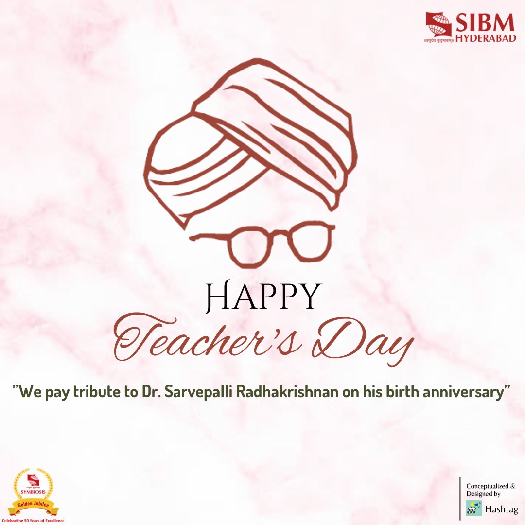 SIBMHYD's tweet photo. On the birth anniversary of Dr. Sarvepalli Radha Krishnan, SIBM Hyderabad wishes a Happy Teacherโs Day to one and all.
#sibmhyd #symbiosis #sibmh #sibm #siu #teachersday https://t.co/EoisBnVQV4