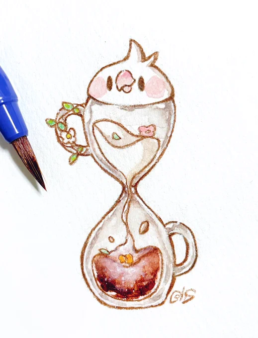 カフェオレを作る砂時計ちゃん 