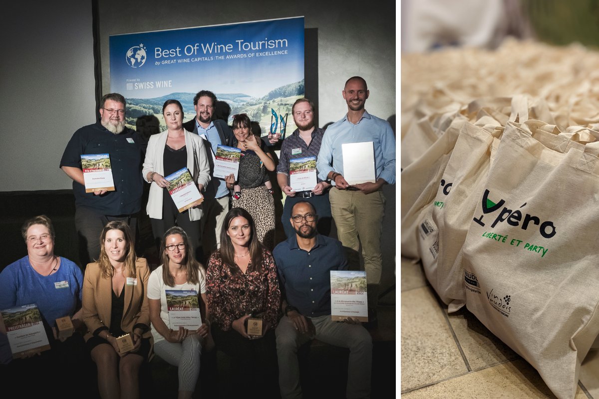 myvaud's tweet photo. đ·La 5e Ă©dition de Rencontres suisses de l'#Ćnotourisme et le đconcours national "Best of Wine Tourism" ont eu lieu ce vendredi 2 septembre 2022 au #chateaudaigle. Deux expĂ©riences vaudoises rĂ©compensĂ©esâĄïžhttps://t.co/g6NQ0WMem0 #vin #wine #myvaud #vepro @swisswinepromo https://t.co/KMaCeBELSi