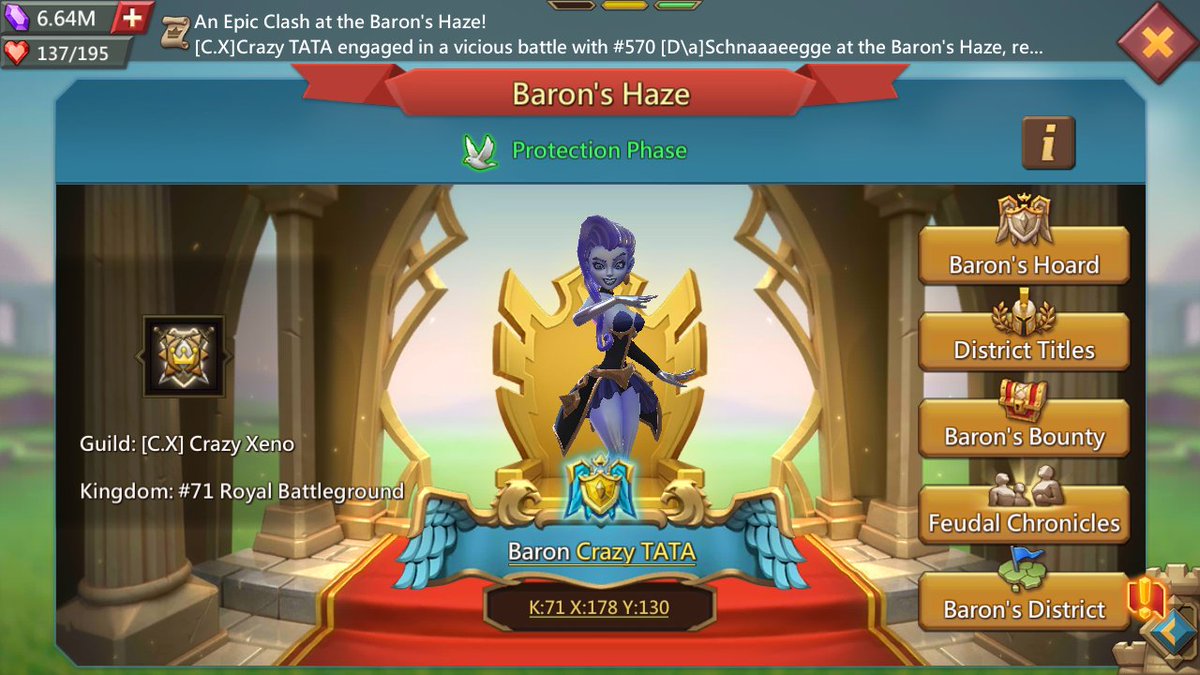 お母さん、CXが男爵取ったどーーーーー(;´Д｀)
連合ギルドの皆さんチョベリマジでありがとうございました(;´Д｀)

自分もいつか砲台として取れるようにならんと！！！

うちの兄貴に一言！
お疲れ様でした！おめでとうございます！
二言だった(;´Д｀)

#ローモバ 
#lordsmobile