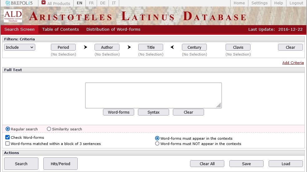 bibliofilosofia's tweet photo. #BilbliotecaDigitaleUnimi 💻
Banca dati #Brepols #AristotelesLatinusDatabase
📌l'intero corpus online delle traduzioni medievali degli scritti di Aristotele
📌Cerca la banca dati in Minerva
https://t.co/2yGtBzsL2F https://t.co/t3MbMJrItG