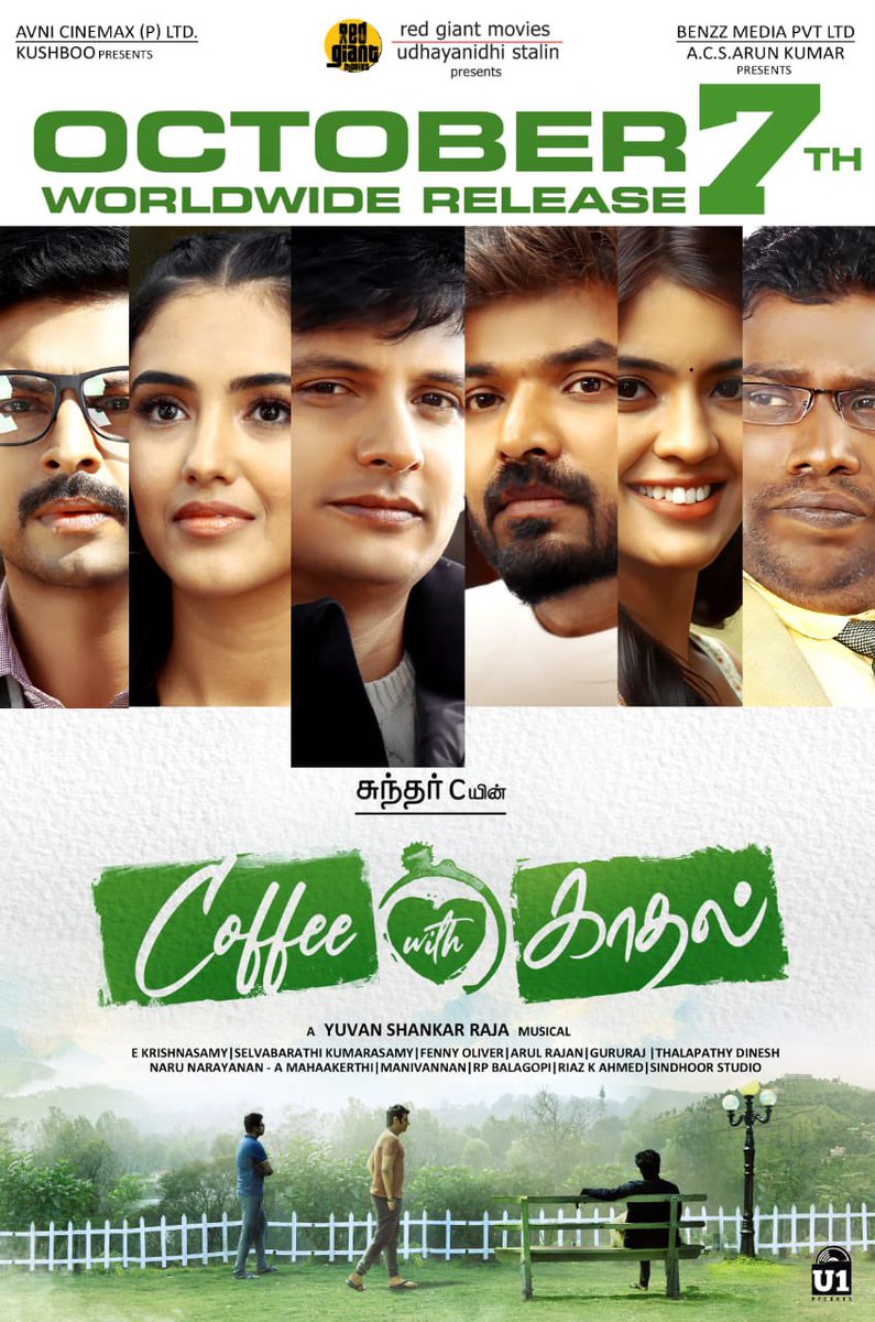 The wait is over! #CoffeeWithKadhal all set to release on 7th October, 2022! 😍👍🏼🌟 A #SundarCEntertainer #SundarC @khushsundar @Udhaystalin #AvniCinemax @RedGiantMovies_ #BenzzMedia @thisisysr @U1Records @Actor_Jai @Act_Srikanth