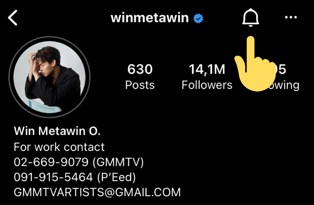 thewindaily's tweet photo. 2️⃣ Turn on notifications for Win’s Instagram

➪ Go on Win’s Instagram
➪ Tap the bell on top right
➪ Select POSTS, STORIES, REELS, VIDEOS, LIVES

If you already have his notifications on: turn off notifications > save > exit > then turn on ALL notifications again

#winmetawin https://t.co/aE3DDlIq5U