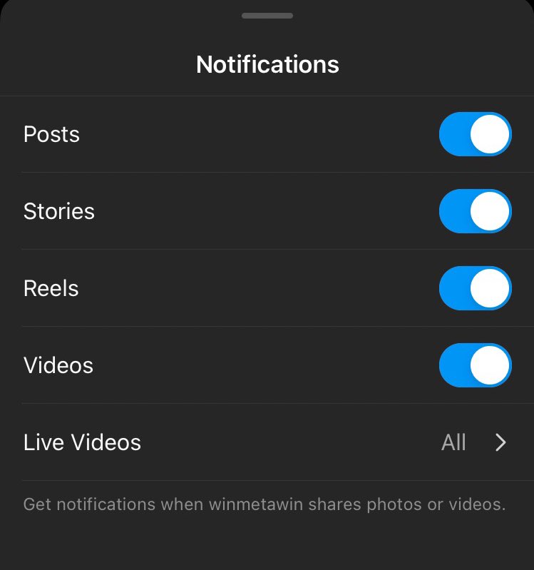 thewindaily's tweet photo. 2️⃣ Turn on notifications for Win’s Instagram

➪ Go on Win’s Instagram
➪ Tap the bell on top right
➪ Select POSTS, STORIES, REELS, VIDEOS, LIVES

If you already have his notifications on: turn off notifications > save > exit > then turn on ALL notifications again

#winmetawin https://t.co/aE3DDlIq5U