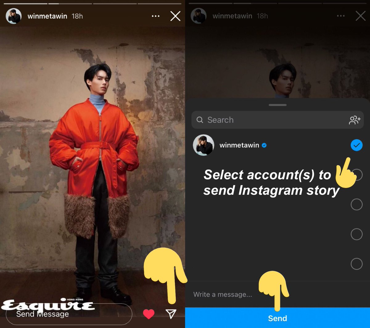 thewindaily's tweet photo. 3️⃣ Engage with all of Win’s Instagram stories

➪ LIKE ❤️, send REPLY and send EMOJI reactions to his every Instagram story
➪ Share his stories with other accounts 

#winmetawin @winmetawin https://t.co/2nfLGMN8JR