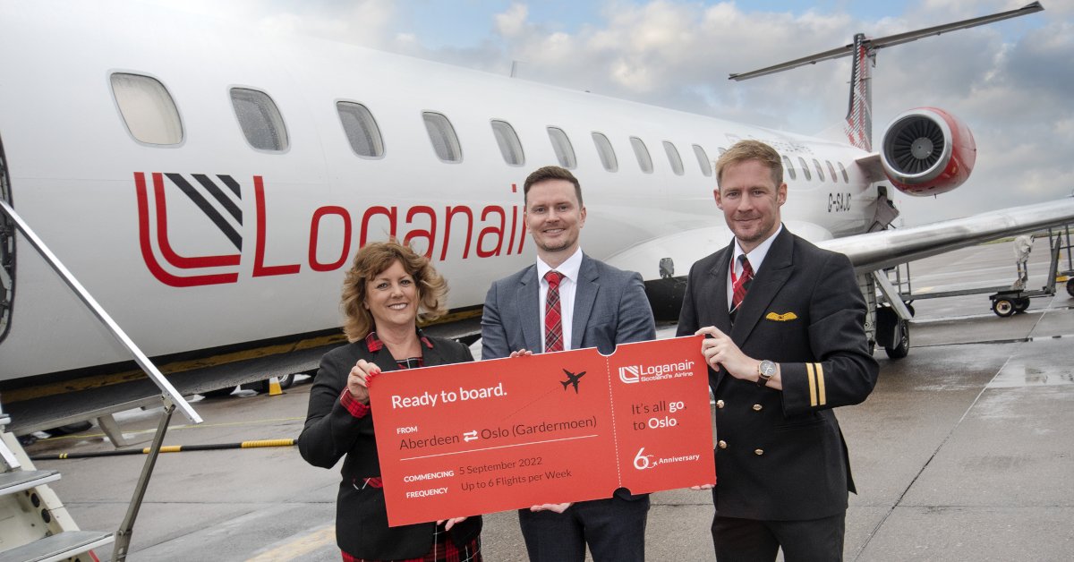 FlyLoganair's tweet photo. We're delighted to announce that the 1st service from Aberdeen to Oslo took place this morning.

Flights take off up to 6 times a week, so whether you’re travelling for business or for leisure, there’s a flight available on most days to suit you.👉 https://t.co/kdnCkJGiAr https://t.co/Rly4OIh45G