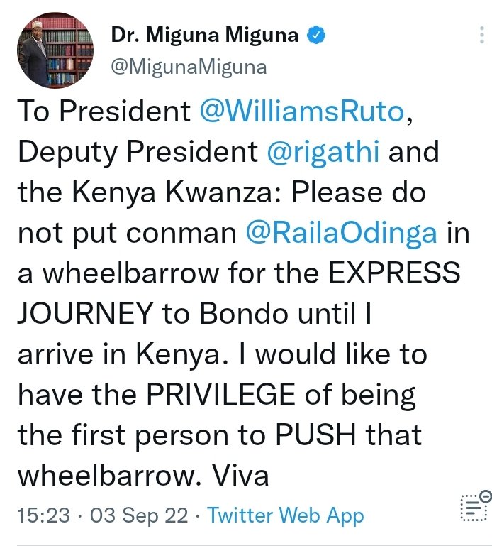 Sun_Ericks's tweet photo. Miguna Miguna ✅

Congratulations wsr 5th president Martha Koome Babu Owino nullification William Samoei ruto null and void Supreme Court https://t.co/hUPbd4EXWi