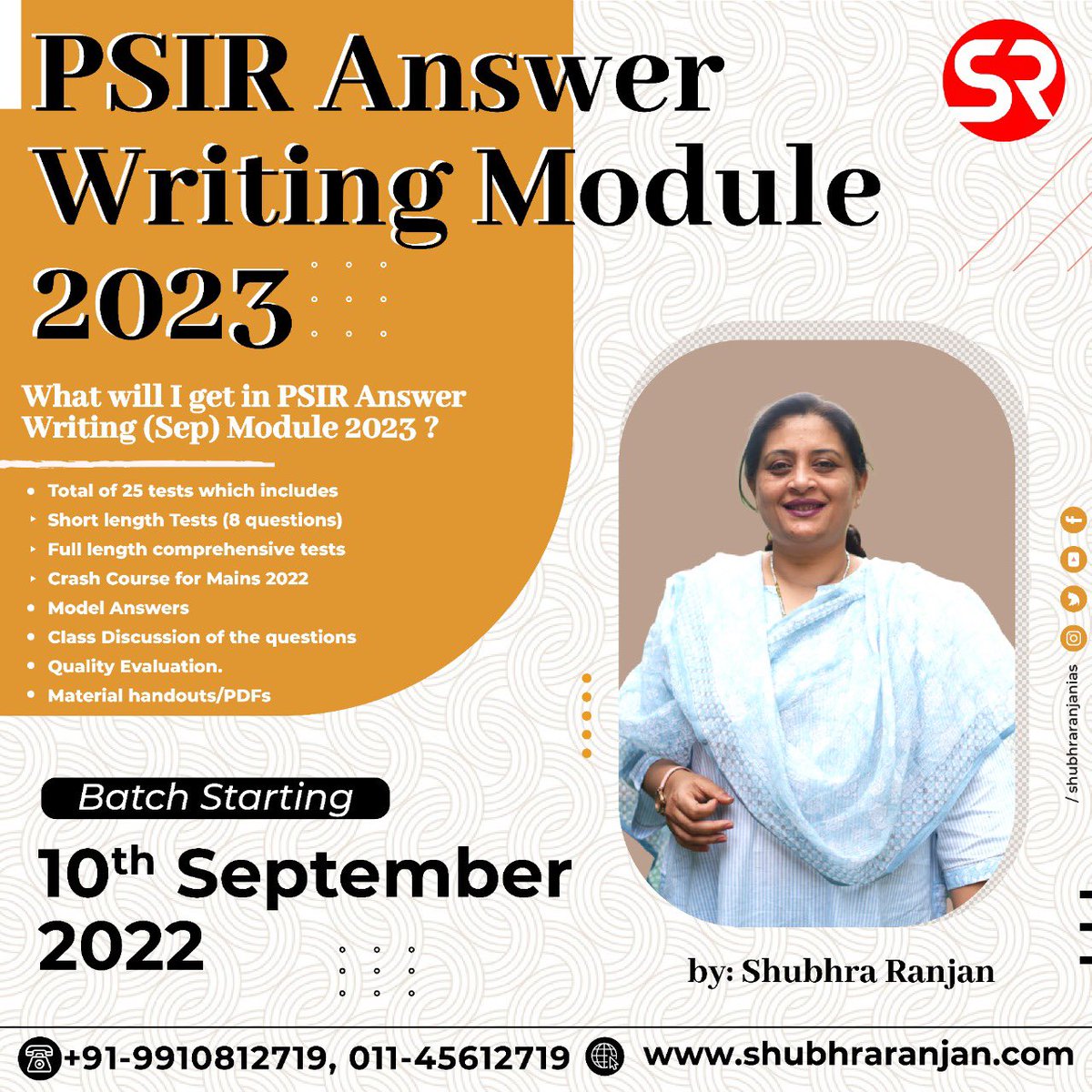 ShubhraRanjan's tweet photo. PSIR Answer Writing Module 2023
Batch staring from 10th Sept 2022
#psir #answerwriting #shubhraranjanias #upsc #optional #polscience #testseries #upsc2023 https://t.co/JXccbvmAbe