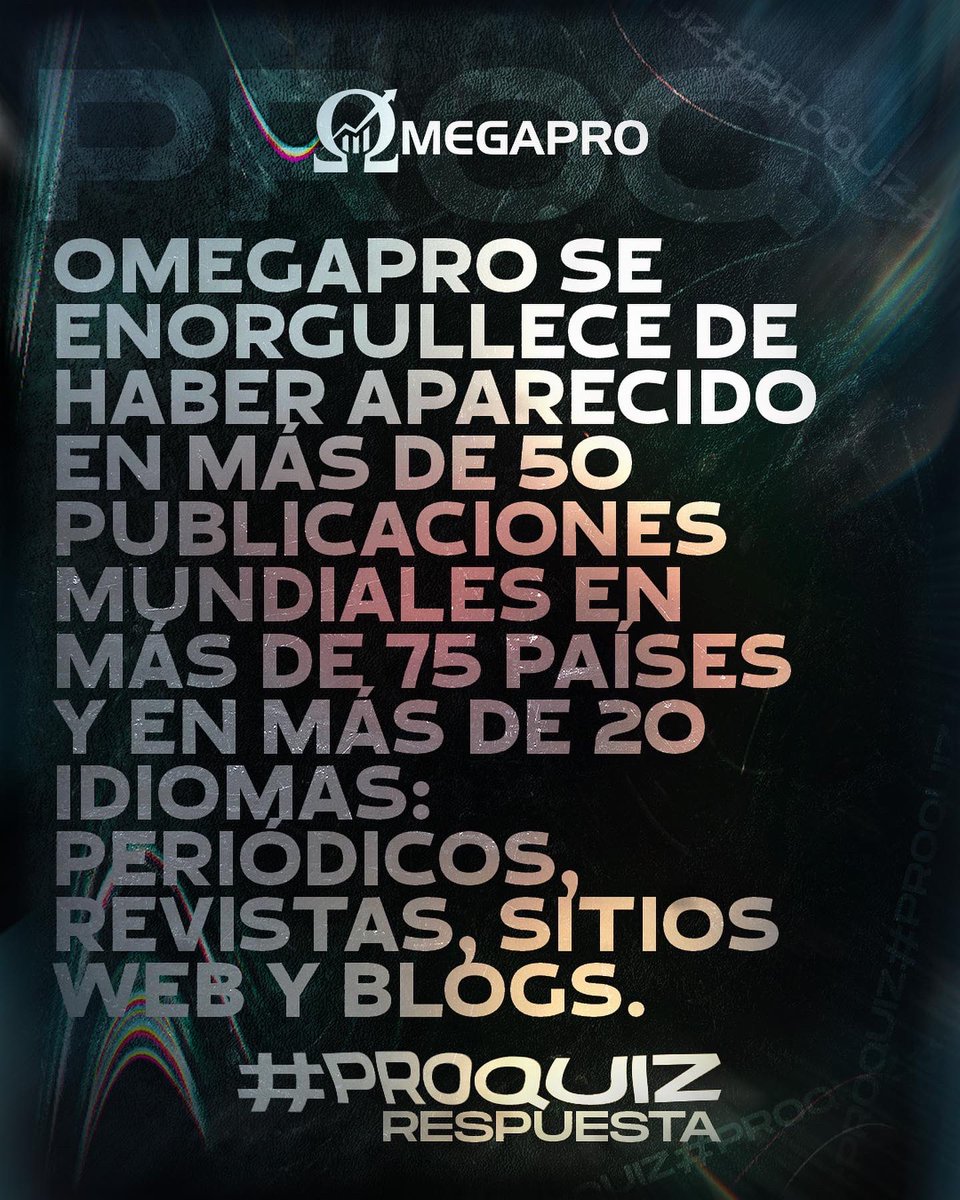 _OmegaPro's tweet photo. #ProQuiz - Yes, #Omegapro has been featured in more than 50+ countries on the world's leading newspapers, magazines, websites, blogs and several other multimedia platforms. 📰👨🏻💻📱
Check out our website to know more -> https://t.co/9qLVZR72Lx https://t.co/VTUVPSHFo6