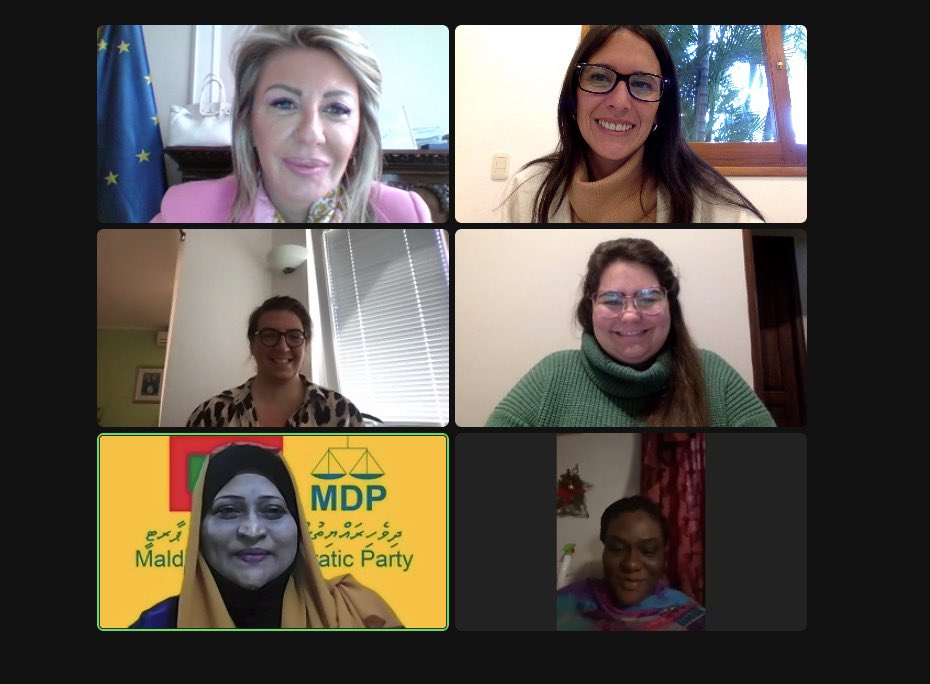 Thanks to the @iwdu_global for another fruitful and insightful meeting discussing the #Ukraine webcast, the engagement of the @idualliance women in the #IDUForum22 and much more! Thanks to @Sofiabrambilla, Minister Joksimović, @AttaLouisa and @FatimathSameer! 🇷🇸 🇲🇻 🇦🇷 🇭🇷 🇬🇭