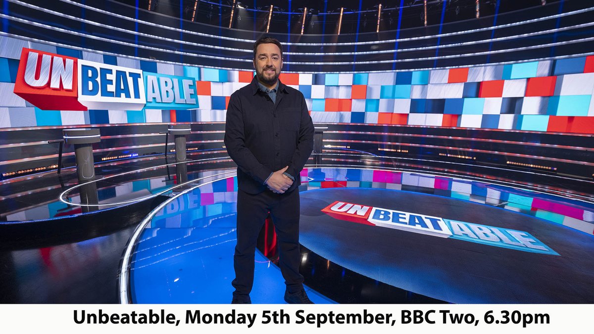 #Unbeatable hosted by the brilliant <a href="/JasonManford/">Jason Manford</a> returns tonight at 6.30pm on <a href="/BBCTwo/">BBC Two</a>. Don't miss it! #quiz #gameshow