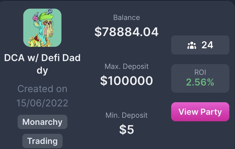 party_fi's tweet photo. 😱 DAYUM DADDY! 🥵 
The platform’s largest party nearly doubled in value today as $35,000 USDC was added to the #DAO. 

⬇️ Join the party
https://t.co/7kUb7TDcLy #Crypto https://t.co/37WnVSJ7oi