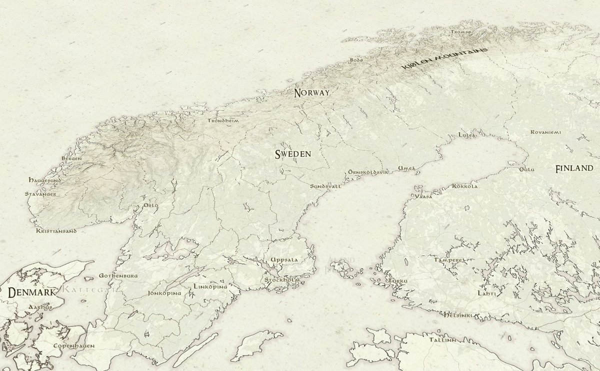 MapNav_Tom's tweet photo. Scandanavia looks particularly good in @MapTiler's new Lord of the Rings style map. Careful you can easily loose yourself in this one: https://t.co/xyMJfVNjQJ
#LOTR #RingsOfPower https://t.co/5DzuYrlqSF