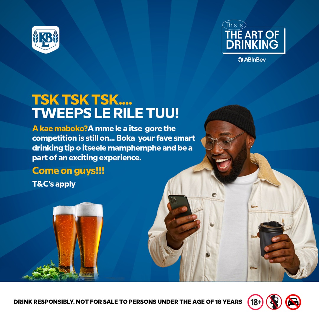 The_KBL's tweet photo. Ao Tweeps🤦🏿‍♀️ and then where are you? Le shapo? A kae maboko?
You still stand a chance to participate and be one of our lucky winners. QRT with your Leboko  below using the hashtag “#ArtofDrinking”. 
 #SmartDrinking https://t.co/3TzBqwRkDE