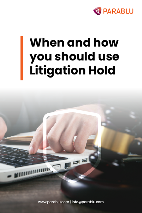 ParabluInc's tweet photo. The #LitigationHold feature in #Microsoft365 can backfire if not used correctly! Know the important considerations to keep in mind when implementing it - https://t.co/5TX3vp39ak https://t.co/2Af6xPZ51z