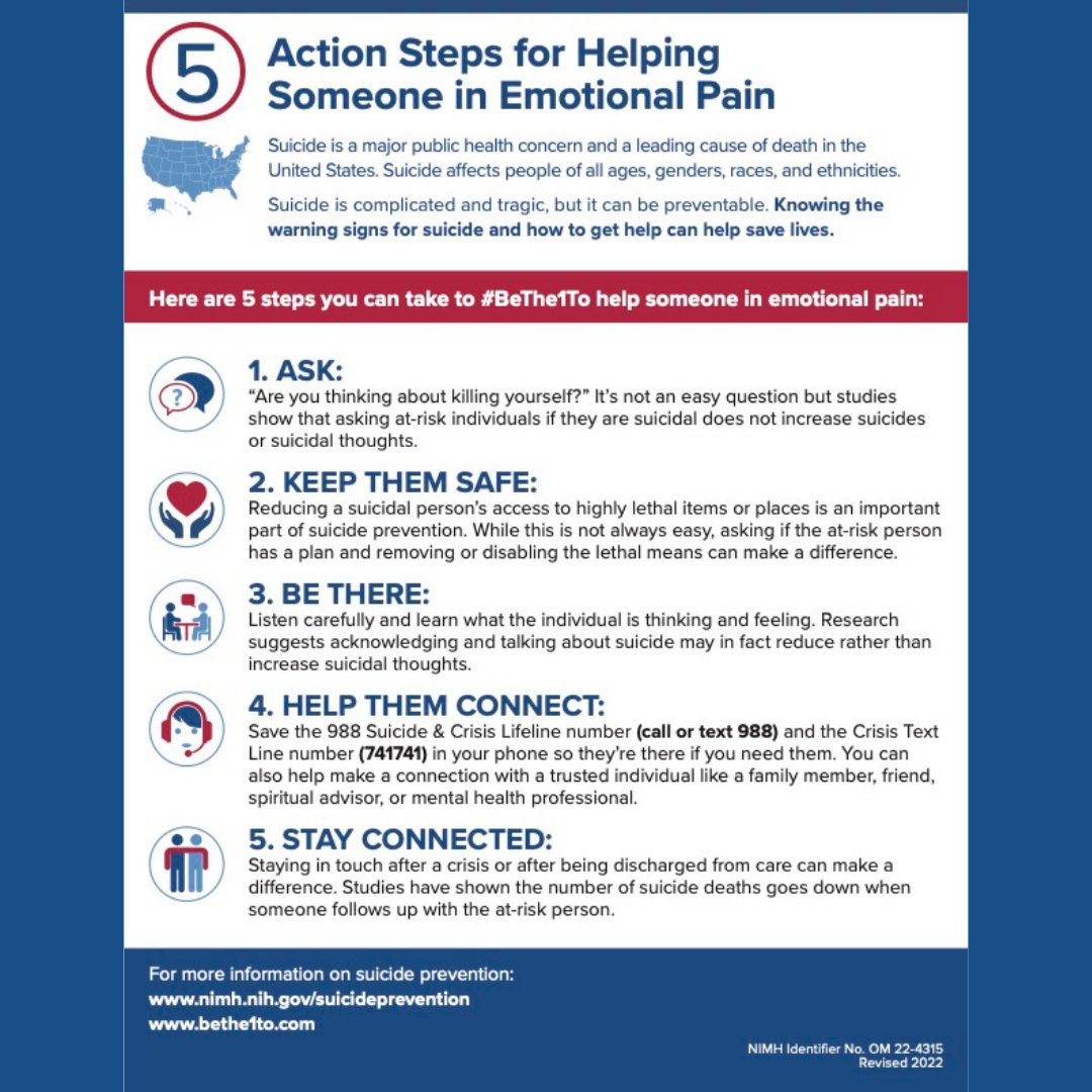 nyasp's tweet photo. This Suicide Prevention Week, learn about the warning signs and how to help someone in need. Together we can work towards hope and healing. 

For help with thoughts of suicide call or text 988. 

#SuicidePrevention #MentalHealthMatters https://t.co/ZVl29z6KWc
