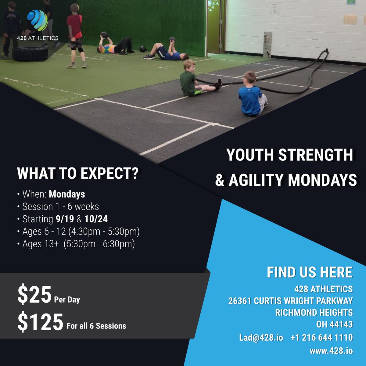428Athletics's tweet photo. Our Youth Strength &amp; Agility classes are back 💪🏼
Head over to https://t.co/w24jxauwpe to register 📲 https://t.co/9wYY5ffeeY