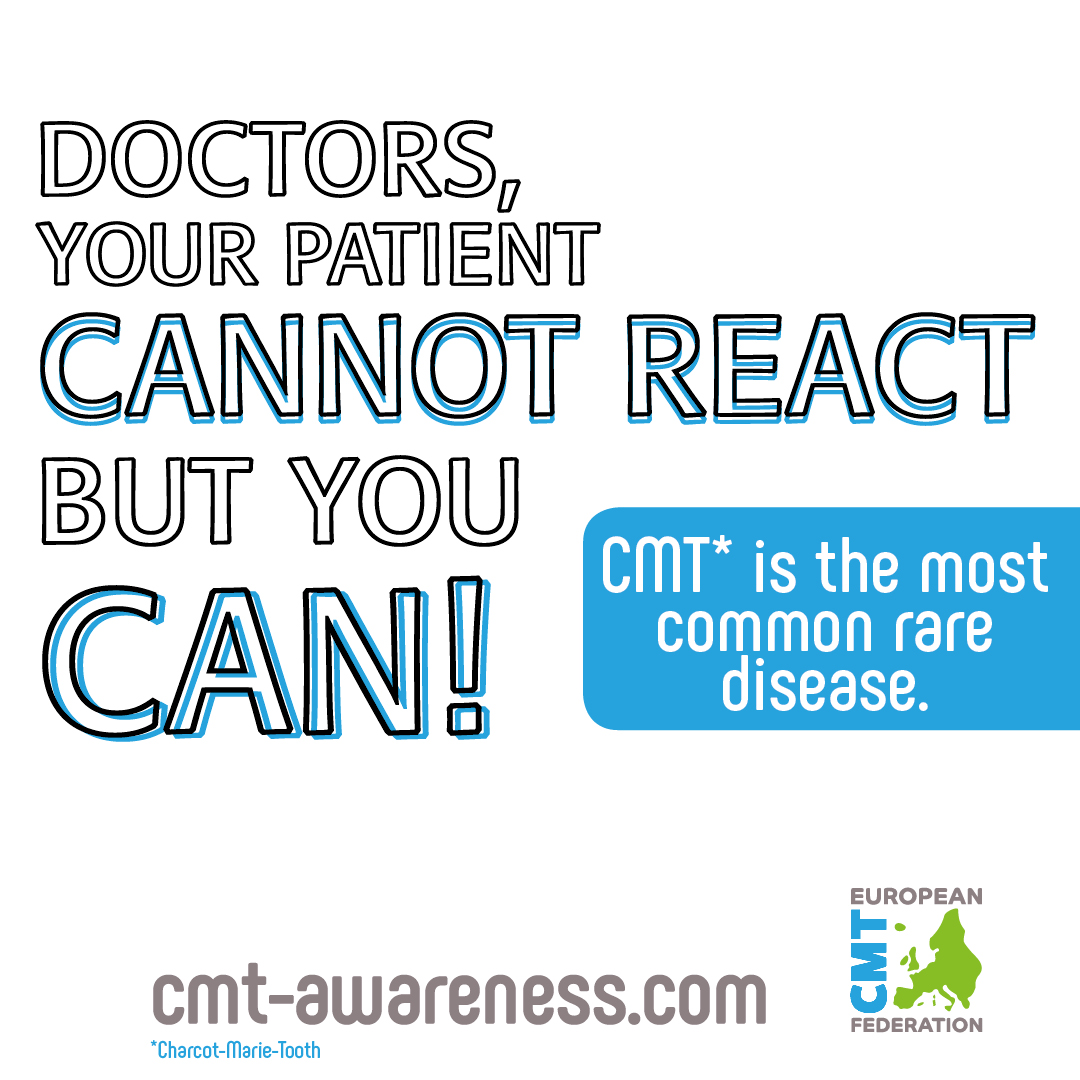ecmtf's tweet photo. #BeAwareCMT 💡 

“No you’re not lazy”
“No, you’re not drunk”
“No, you're not clumsy”
“Rare” exists ❗️

🧑‍⚕️DOCTORS ! 
Be aware of the CMT diseases ! 

Find out more !
👉 https://t.co/NYD0d5V8gZ https://t.co/ieSCjnFEsC