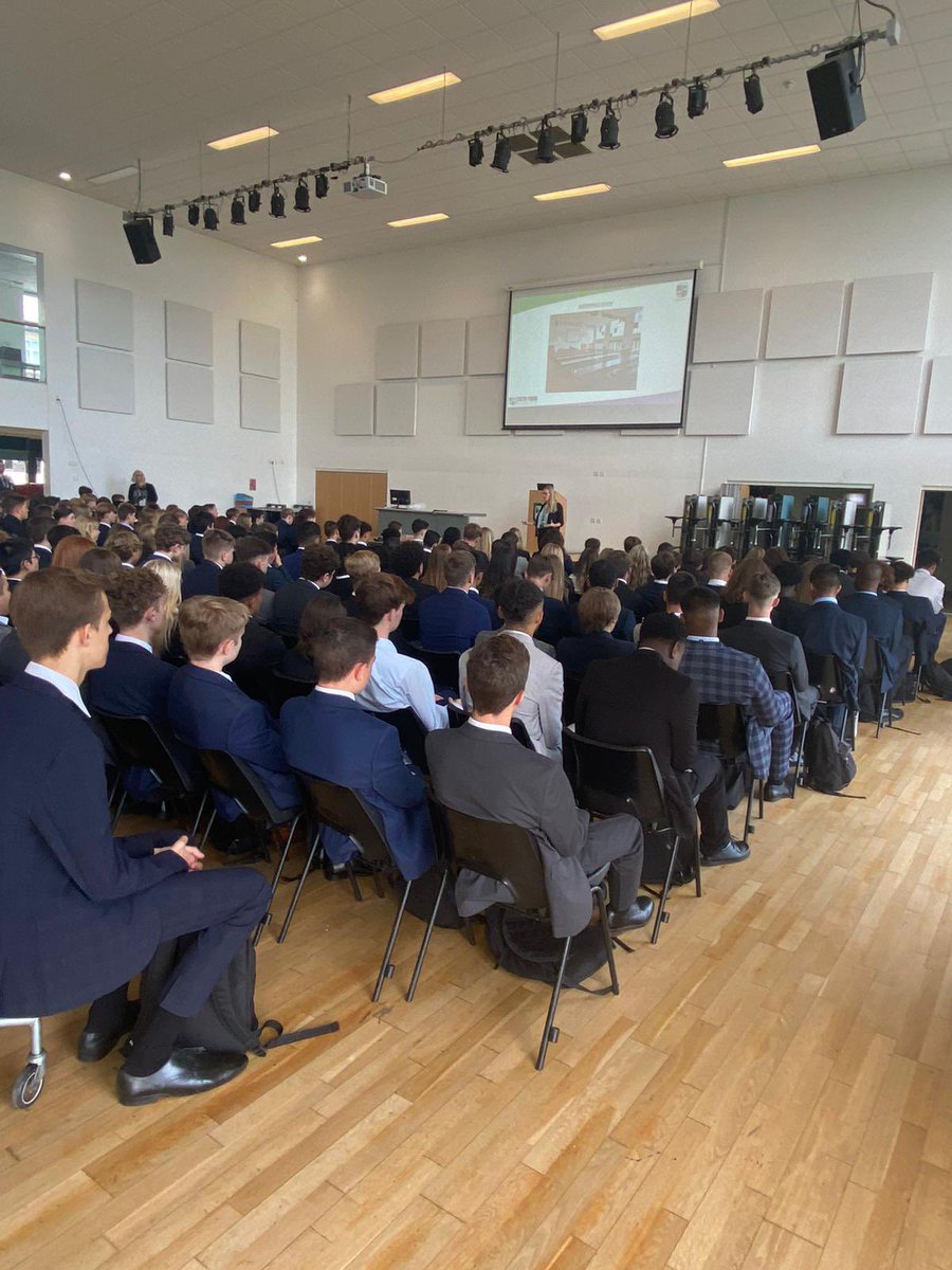 rw_school's tweet photo. Lovely start to the week, as Ms Lester and the Sixth Form Team welcome Year 12. #RWS12 #Learn #Lead #Excel #Fullhouse https://t.co/q5M4LMQQOn