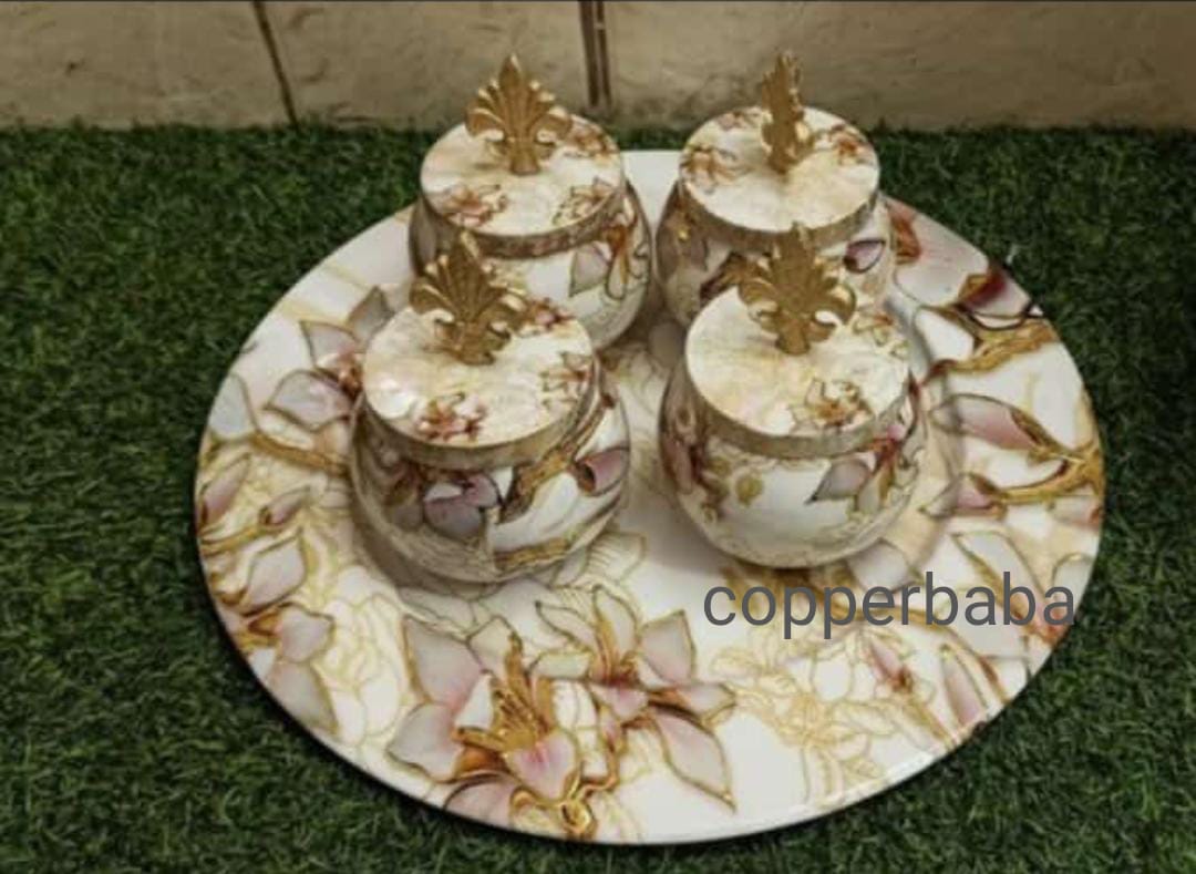 COPPERBABA1's tweet photo. Diwali Gifts Pack Set of 4 Metal dry fruits jars set and tray with m ..For more info visit...https://t.co/GiwaD2QxaG https://t.co/v2Iz4AyEAm