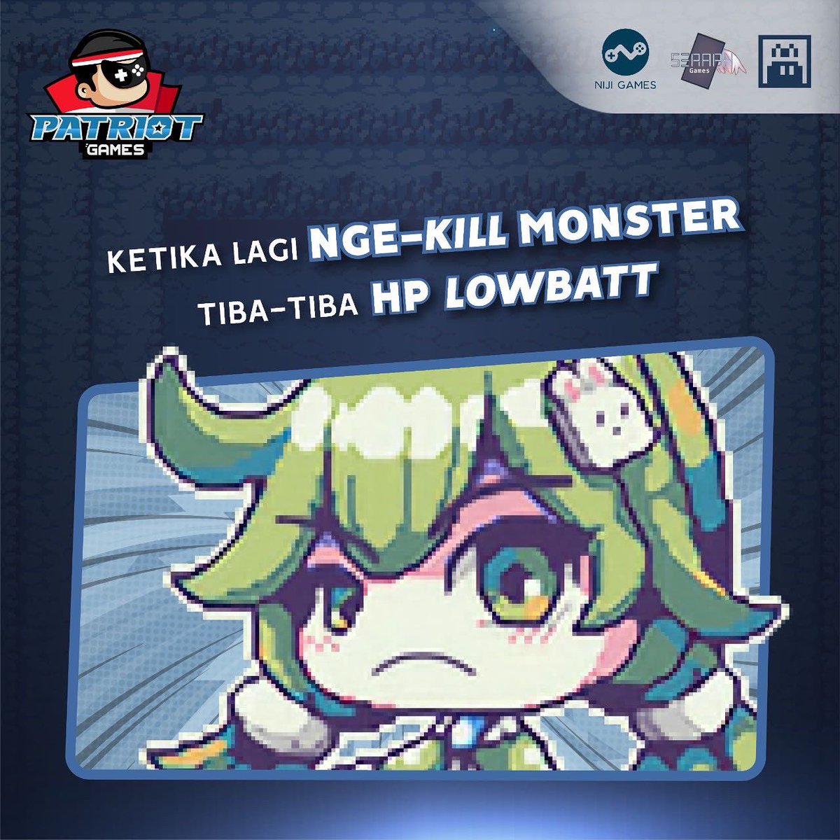 PatriotGamesID's tweet photo. Ketika Lagi Nge-Kill Monster, Tiba-Tiba HP Lowbat 😰
Apa yang kalian lakukan kalau udah begini? Tulis di kolom komentar ya!
👉🏻 Download monster breakout (link di bio) 🥳
#PatriotGames
#Monday
#MobileGames
#MonsterBreakout
#Indiedev #Indiegame #Pixelart #Gamedev https://t.co/czIlefto1P