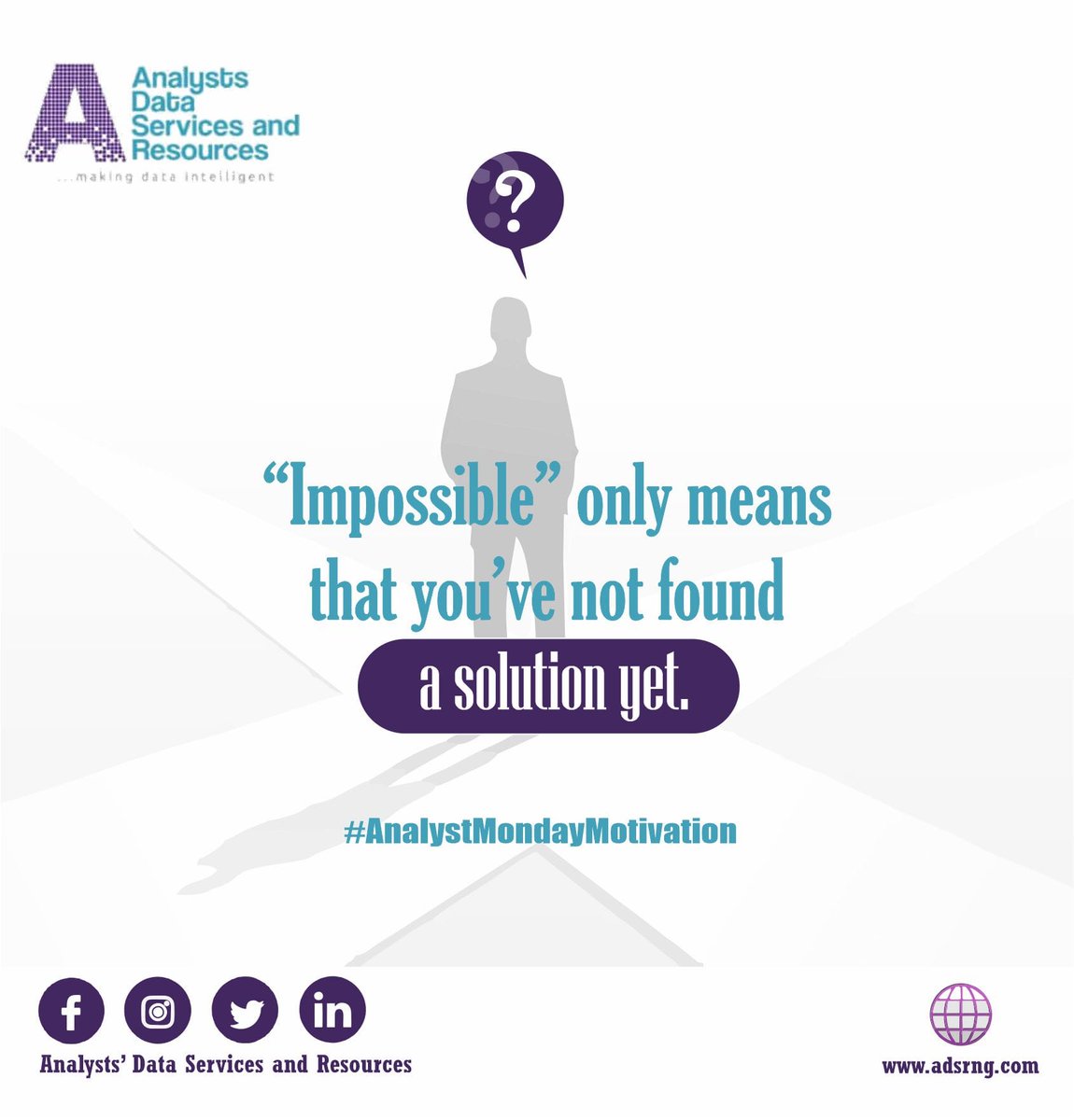 AdsrLtd's tweet photo. #mondaymotivation #monday #mondaymood #mondaytips #impossible #neverstop #dontbetired #dontstop #findaway #findway #mondaythoughts #analysts #adsr #researchers #dataanalytics #datascience #analysis #researcherslife #nigeria #cbn #wto #who https://t.co/T8e6iuoSse