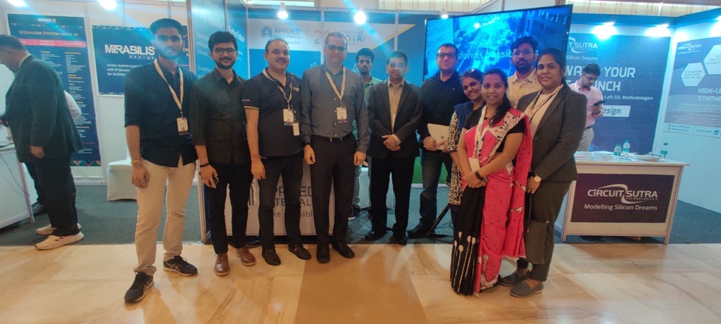 Applied_India's tweet photo. We are live at #DVConIndia! Catch us in booth number 8 if you are here. The conference has a power-packed 2-day program in store for all the attendees. Here are glimpses of our Day 1 at #DVCon. #VLSI #Semiconductors #IamApplied #iAM20 https://t.co/mC83jZTmEm