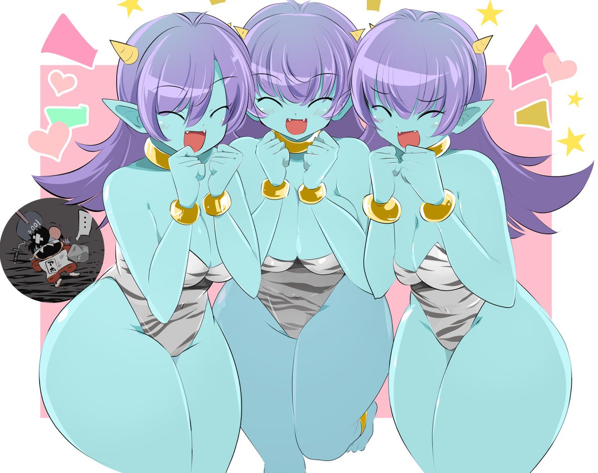 桃太郎伝説(PS版)の女ザコ・『阿修羅隊』の絵です。存在を知らなかったんですが「あしゅらに負けて再戦する道中でのみ遭遇」らしい。そりゃ会えないよ🍑! 