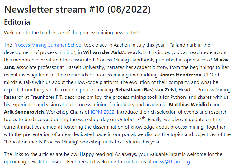 wvdaalst's tweet image. Check out the new #ProcessMining Newsletter tf-pm.org/newsletter/new… loaded with information from and for the process mining community.