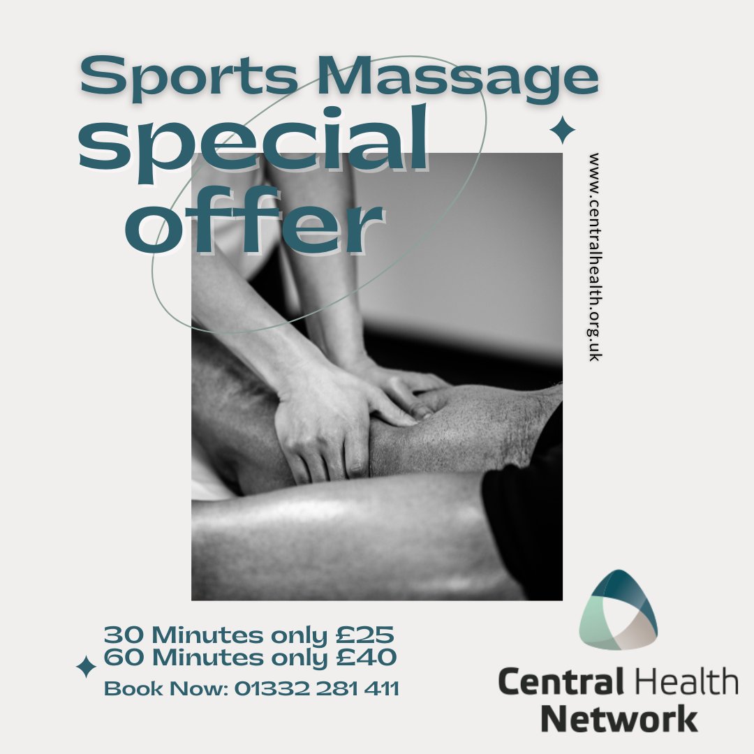 central_health's tweet photo. Don't miss this Special Offer on #SportsMassage at Central!
#Derby #Nottingham #Derbyshire https://t.co/XNEUh4daEy