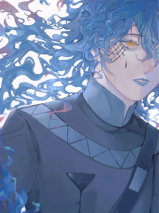 「blue eyeshadow blue fire」 illustration images(Latest)