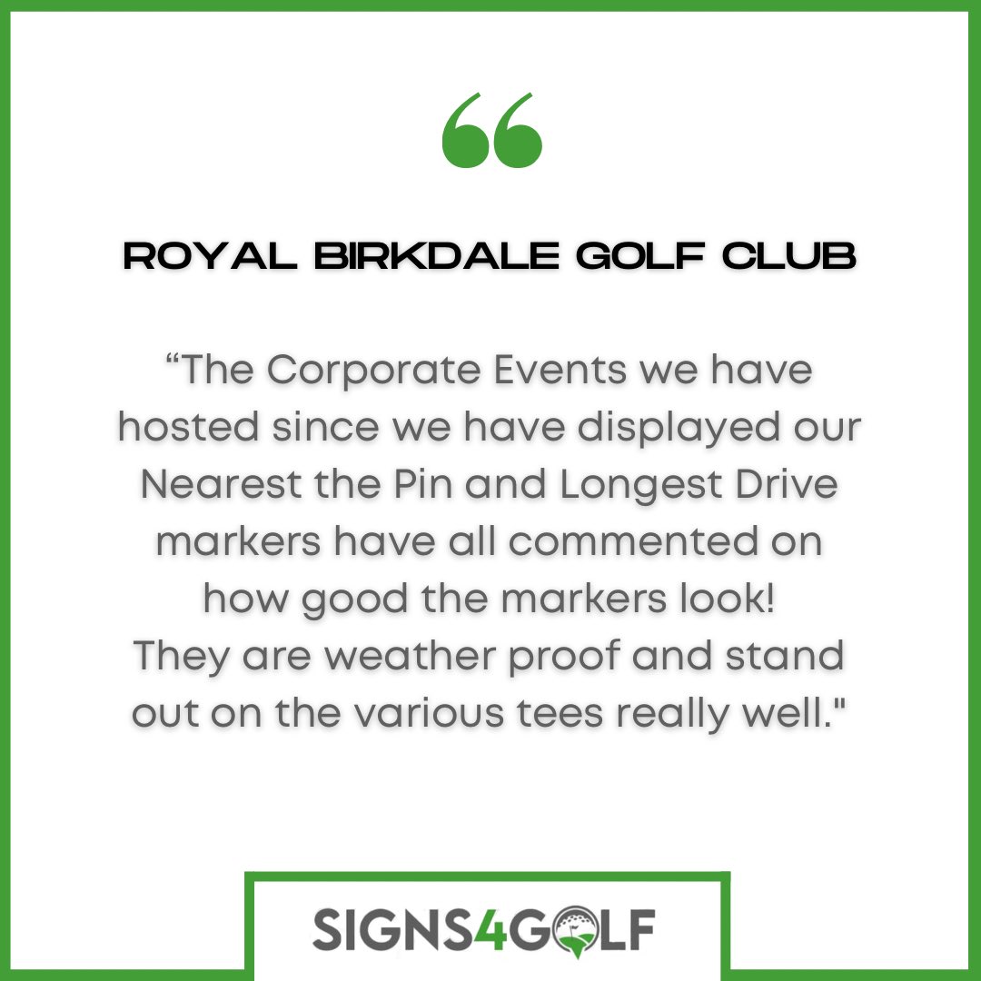 Signs4Golf's tweet photo. The Royal Birkdale Golf Club were extremely happy with their recent purchase of their personalised golf signs.

Thank you very much for the fantastic review!

Shop our golf signs and accessories today!

https://t.co/M64wjequCs
course-signs/

#testimonial #review #smallbusiness https://t.co/XOZ5i4mEzk