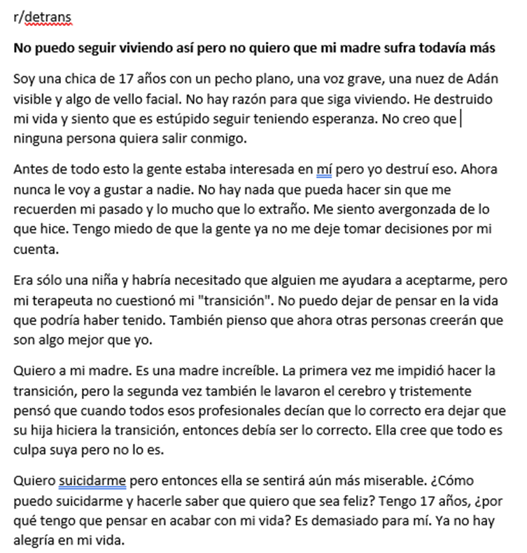 Amanda_DGIR's tweet photo. Estas son las consecuencias de tomar decisiones irreversibles cuando no eres más que una niña. #ProtejamosALosMenores #HistoriasReales #Detrans #NoTransicionEnInfanciaYAdolescencia #RompeElGeneroNoSuCuerpo #MásSaludMental https://t.co/euiavsoLov