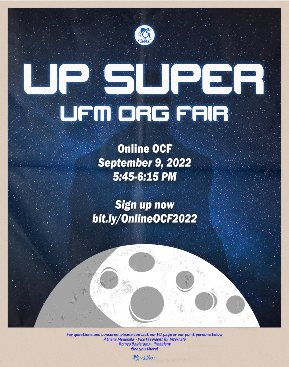 upsuper_'s tweet photo. "Excelsior!" - Stan Lee

Aim higher, soar further, be a SUPER! Join us, as we continue to fight discrimination and ableism for us to have a safer world!

Join and learn more about UP SUPER at the UFM Org Fair on September 9, 2022, 5:45-6:15 PM. https://t.co/tO8GTdVpig