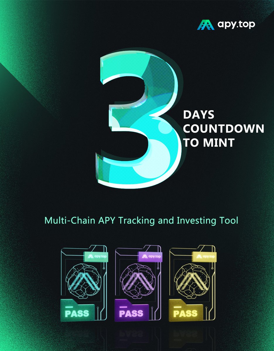 APY_TOP's tweet photo. 📢3 DAYS COUNTDOWN TO MINT!!

⏰We will start mint on Sep 8th

🎁10 Superior Pass #Airdrop 
✅Join: https://t.co/vcfCwSOA8g
✅Like &amp; RT &amp; Tag 3 friends
✅Follow @APY_TOP 

😏It's not too late to join us!
#Giveaways https://t.co/MFPJqIqsXt