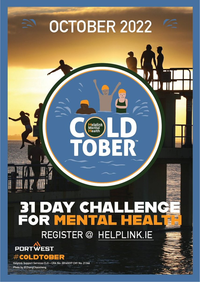 Last year, we raised over €120,000 with our first ever national fundraiser at @HelplinkMH 

Delighted to let you know that registrations for #Coldtober 2022 are NOW OPEN!🏊 

Register NOW - register.enthuse.com/ps/event/Coldt… 

#SeaSwimming #SwimmingIreland #MentalHealth