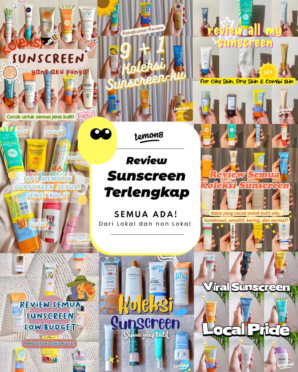 IndonesiaLemon8's tweet photo. REVIEW SUNSCREEN TERLENGKAP 🤩🤩

Dari Lokal sampai Non Lokal Semua ada! Khusus buat kamu yang lagi bingung pilih sunscreen!

Lihat review Jujurnya di sini!

- A Thread

#lemon8indonesia #lemon8 
#sunscreenreview #racunskincare https://t.co/e2yDxNaduf