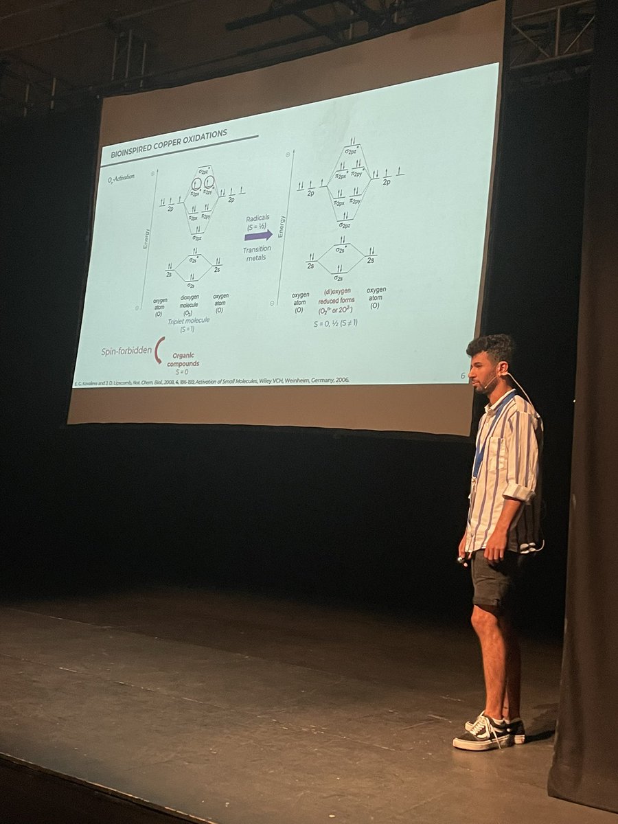 The current session is closed by @PauBesalu (@DIMOCAT_iqcc, @IQCCUdG, @univgirona), the last speaker of this morning. He discusses his work in defluorination-hydroxylation of 2-halophenolates by a dicopper(III) complex in a mixed experimental-theoretical study. #ADHOC2022